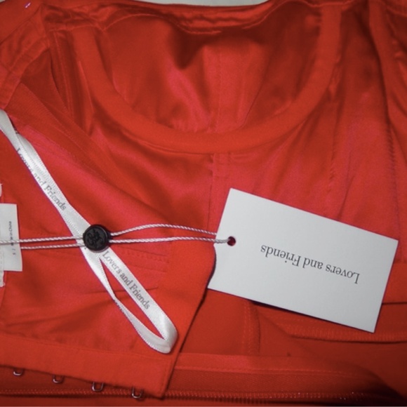 Lovers And + Friends Urgonia Red Strapless Formal Gown Dress Nwt S - Picture 4 of 7